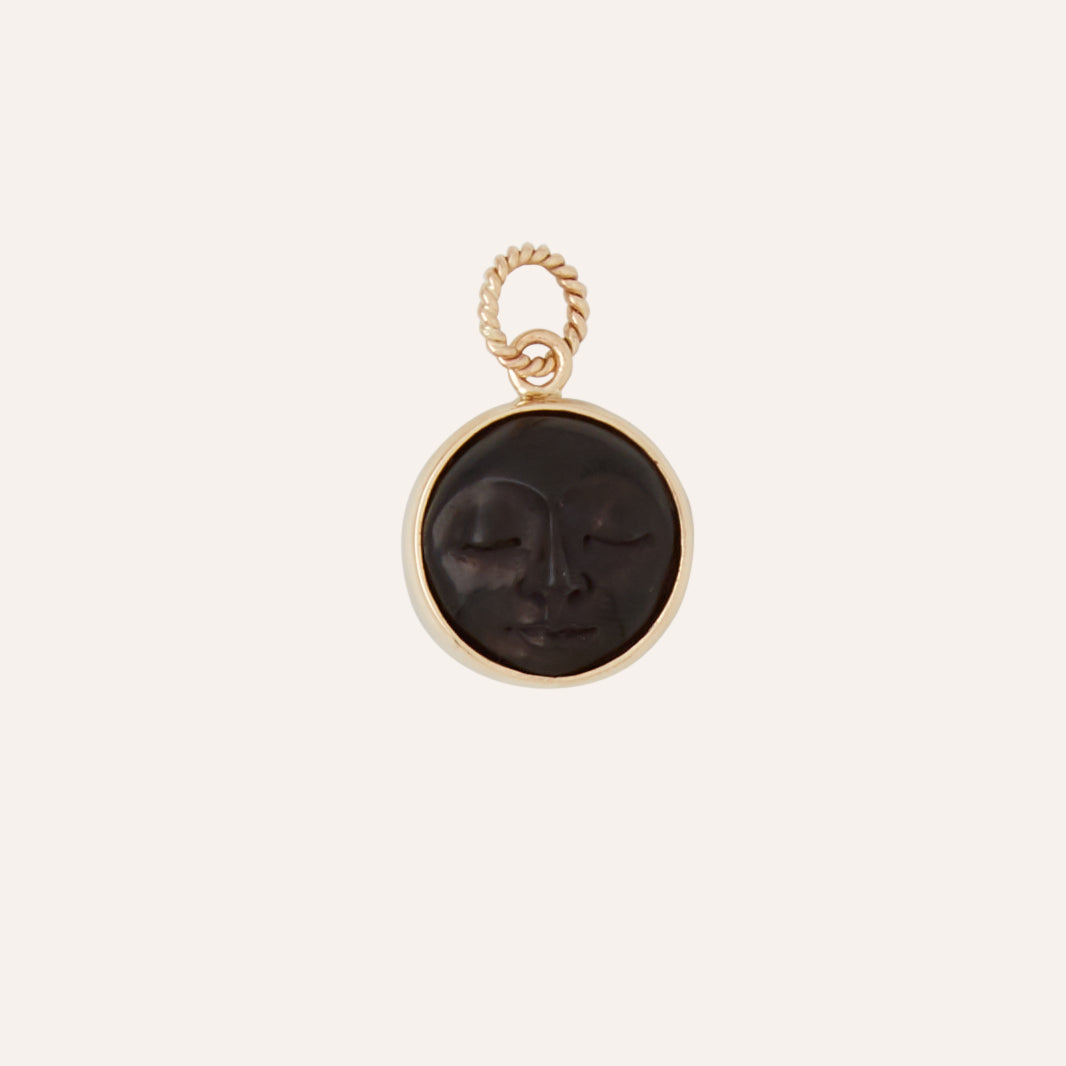 Carved Closed Eye Moon 15mm Charm