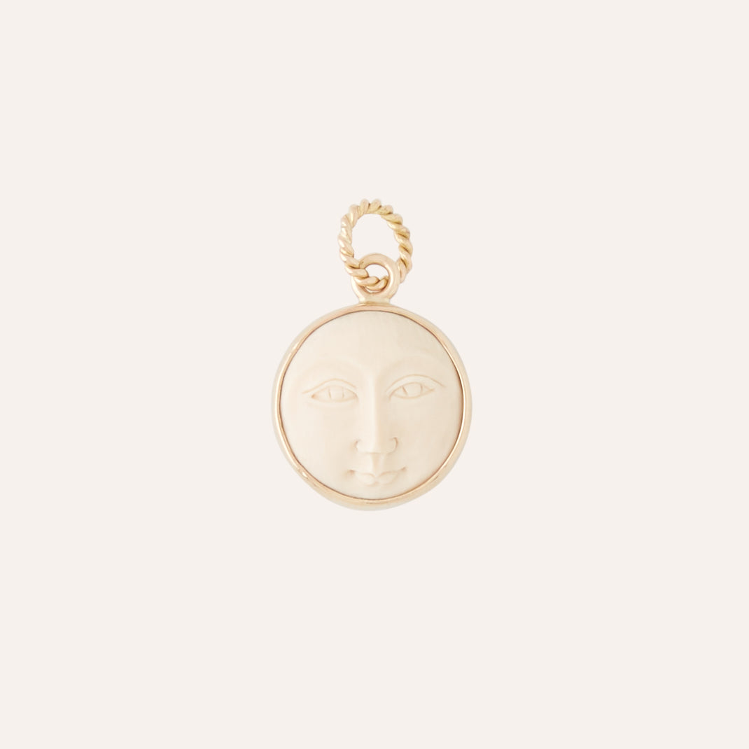 Carved Moon Face 14mm Charm