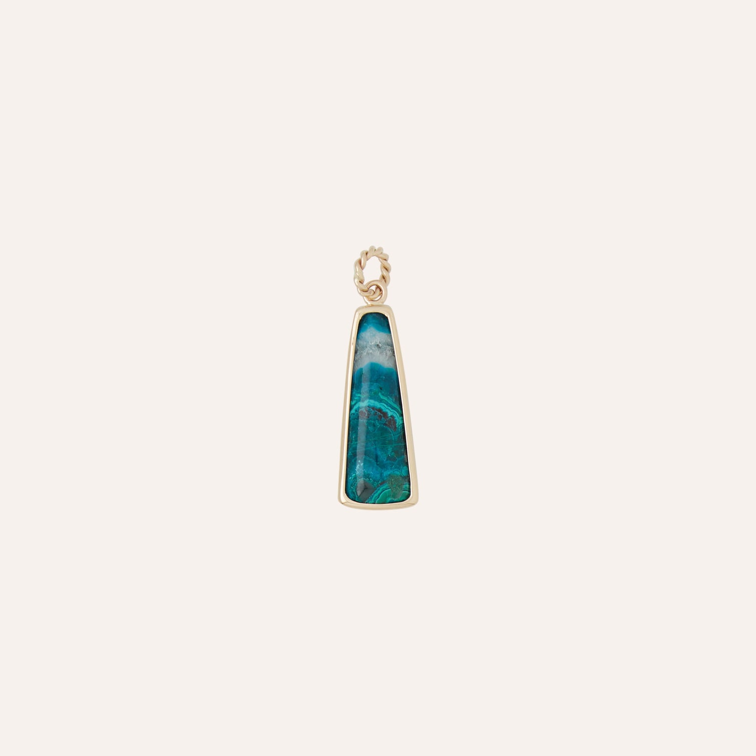 14K Chrysocolla Malachite Strength Charm