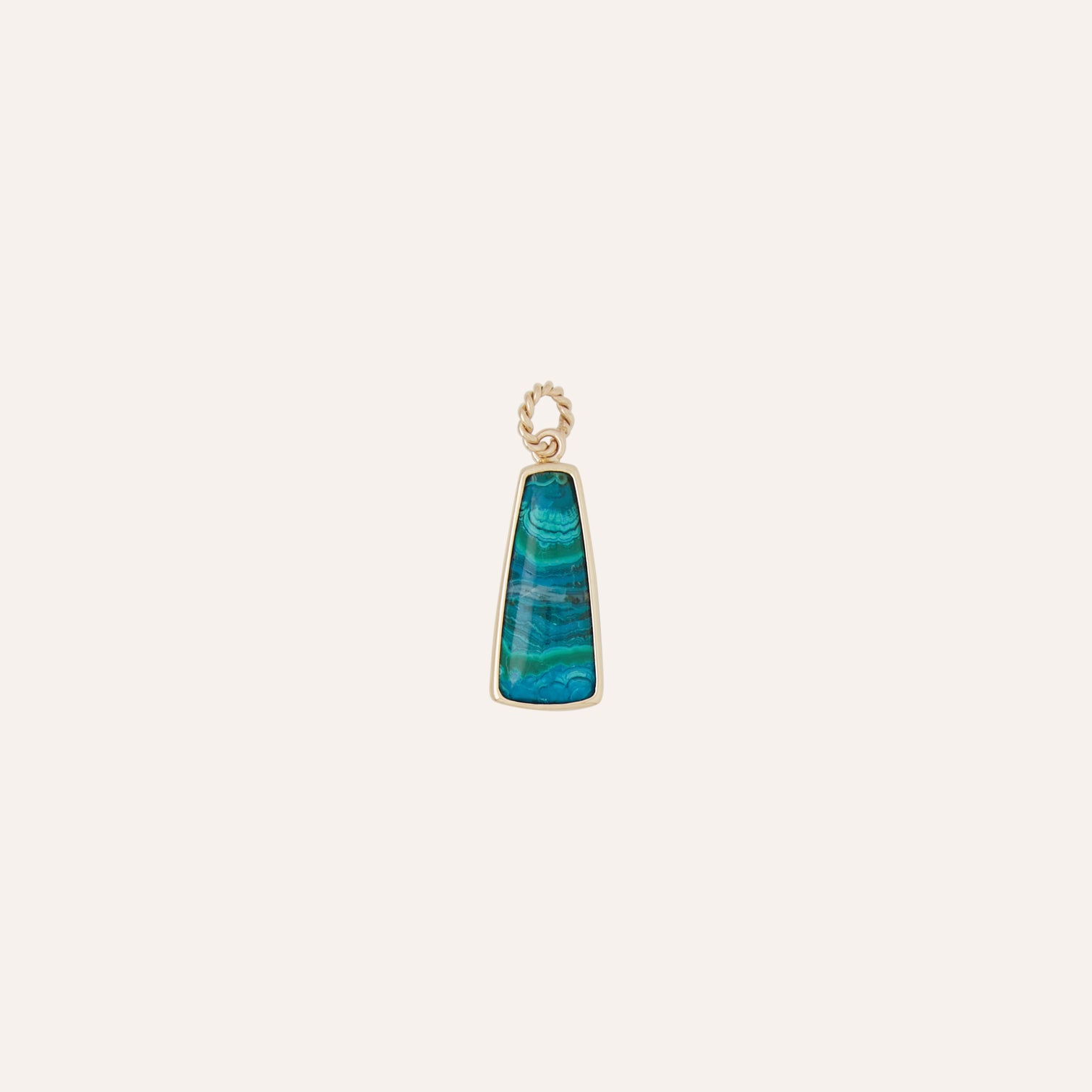 14K Chrysocolla Malachite Serenity Charm