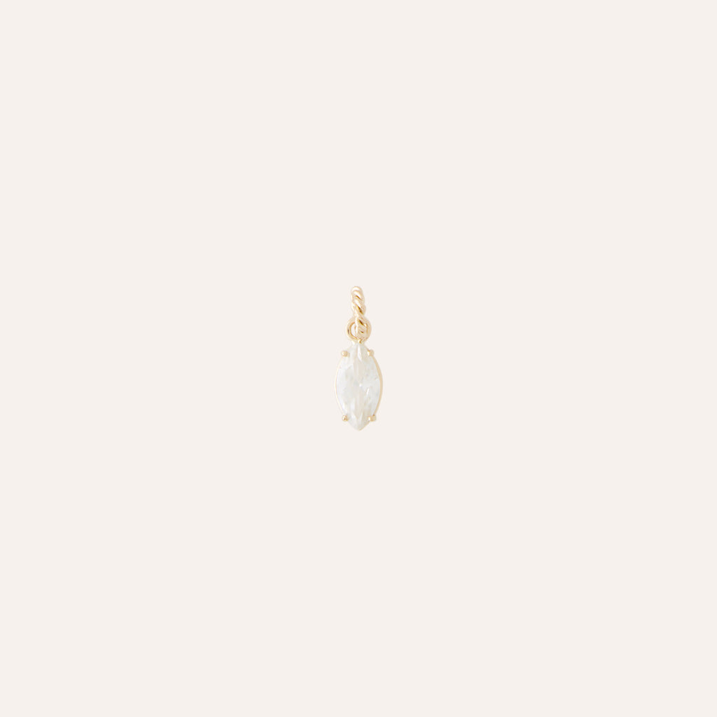 14K Zircon Marquis Charm