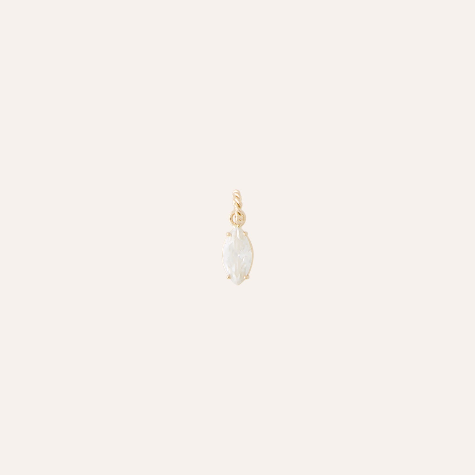 14K Zircon Marquis Charm