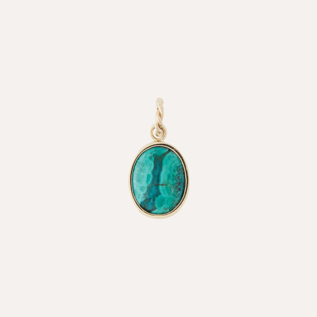 14K Azurite Malachite Charm