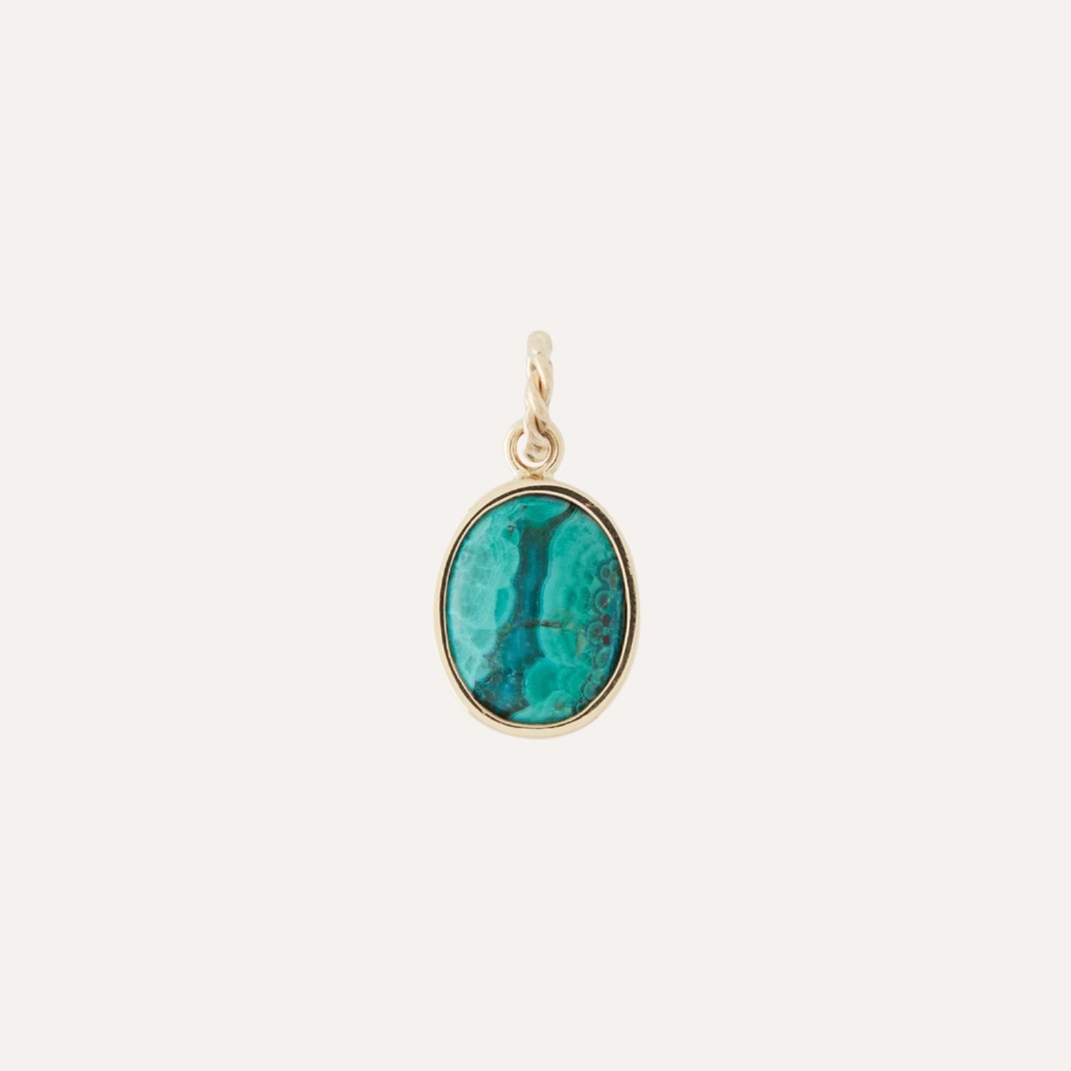 14K Azurite Malachite Charm