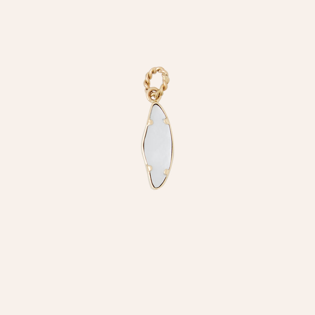 14K Platinum Druzy Small Wing Charm