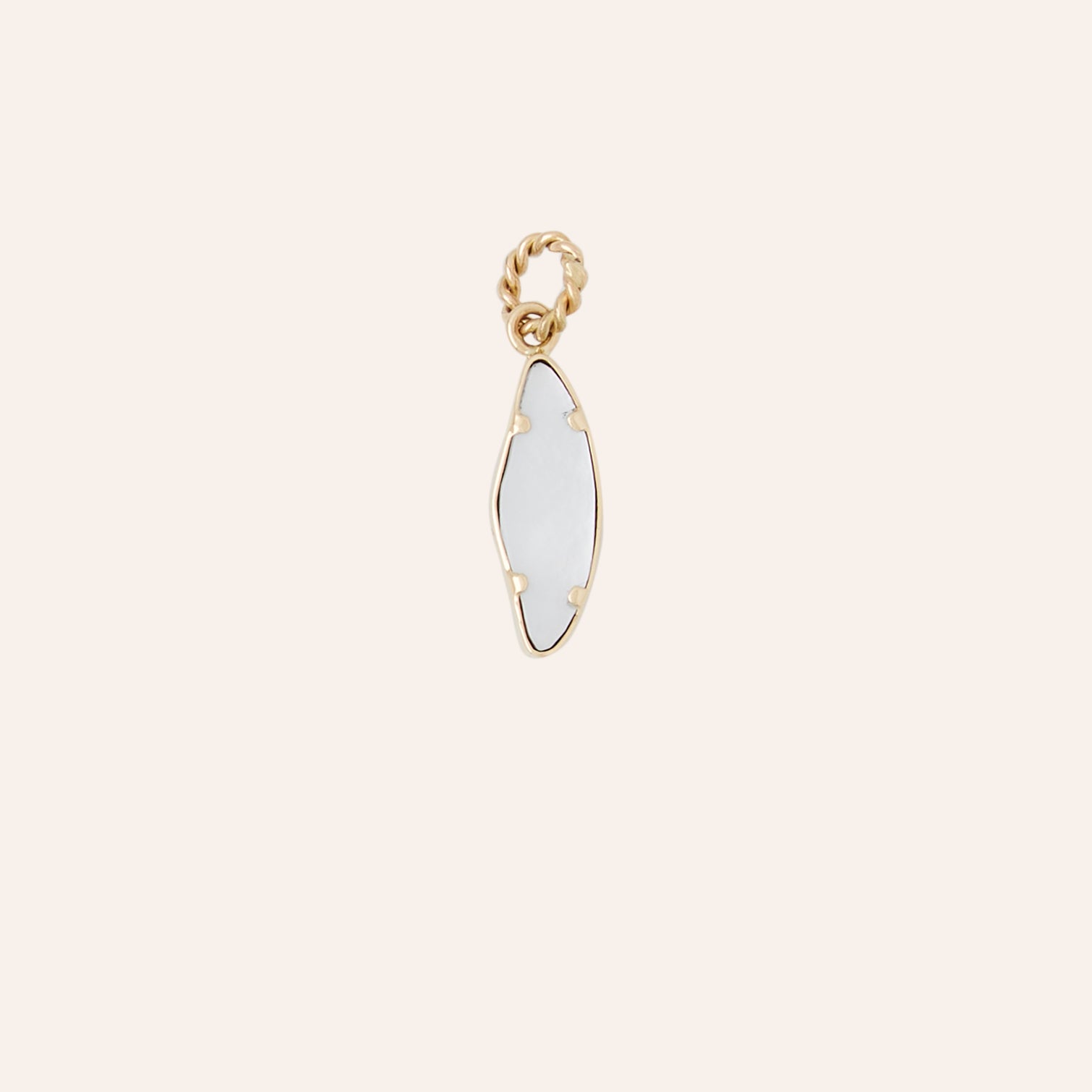 14K Platinum Druzy Small Wing Charm
