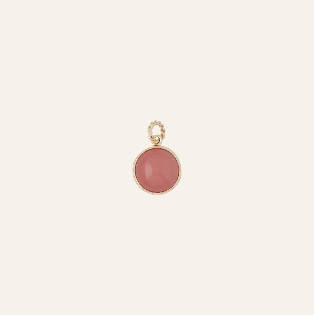 14K Guava Quartz Charm