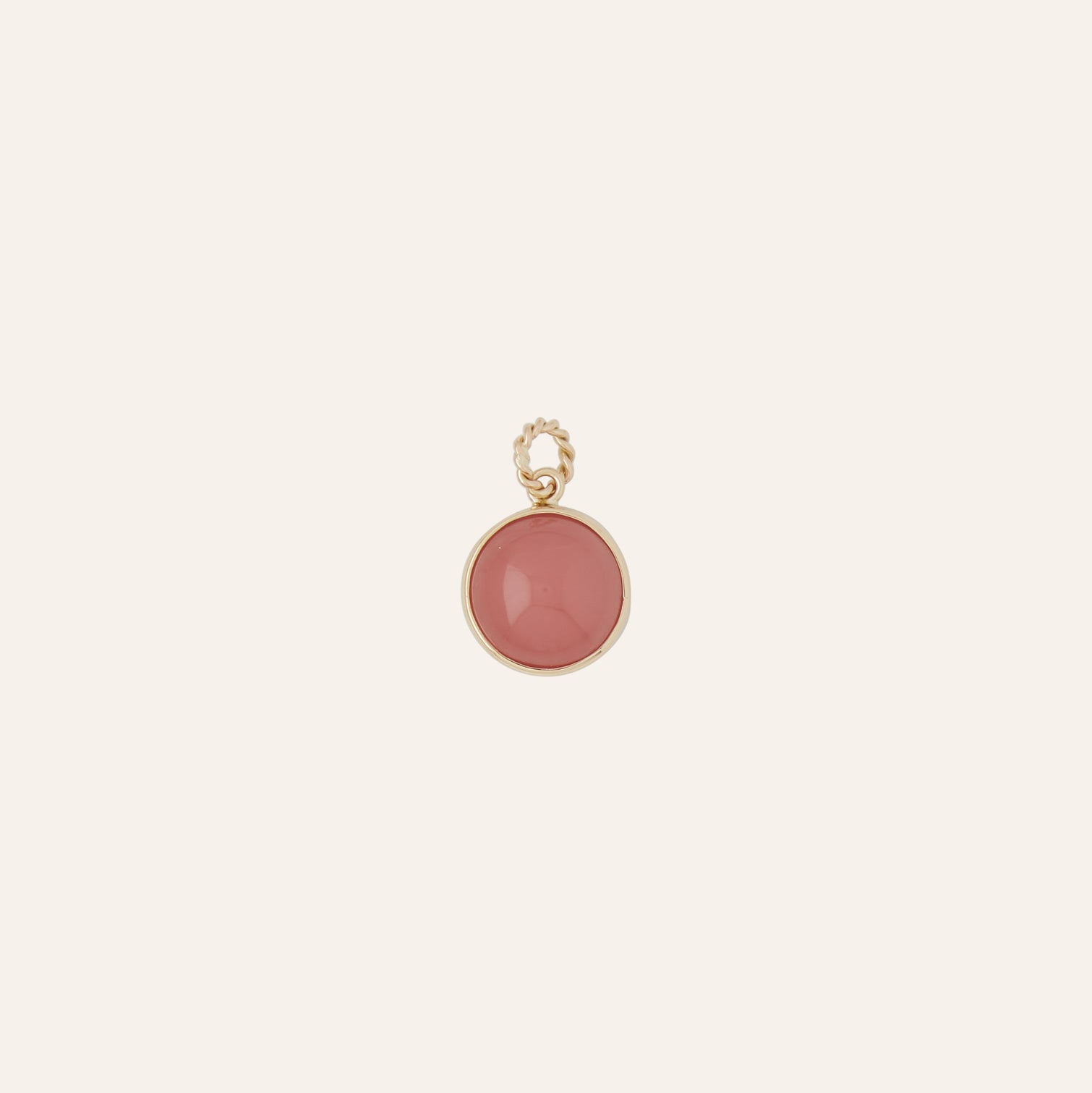 14K Guava Quartz Charm