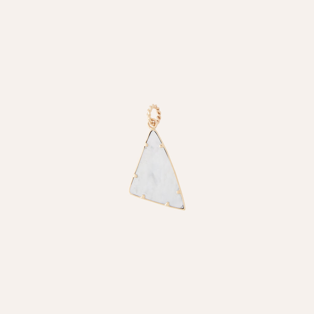14K Opal Fossil Geometric Charm