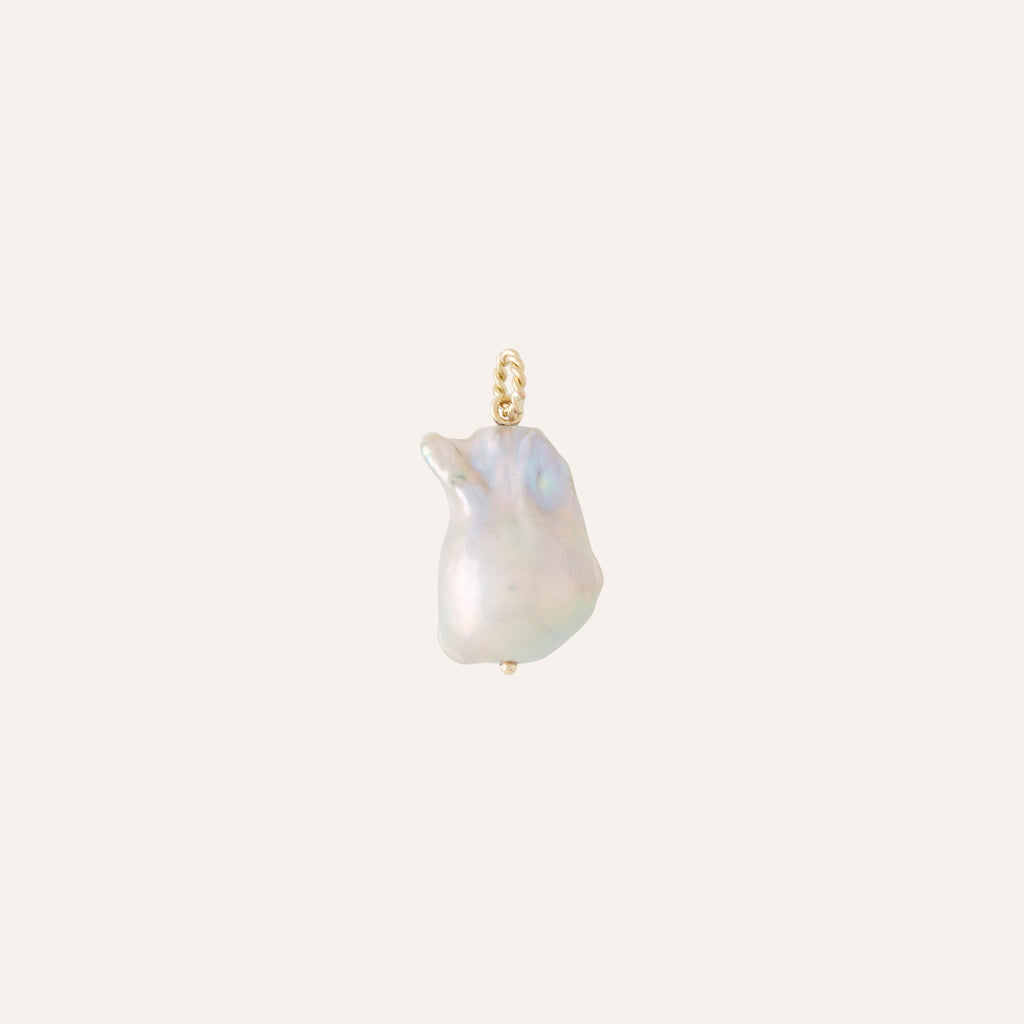 14K Gray Baroque Pearl Charm