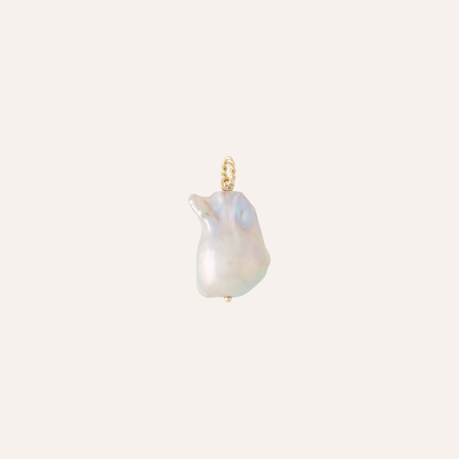 14K Gray Baroque Pearl Charm