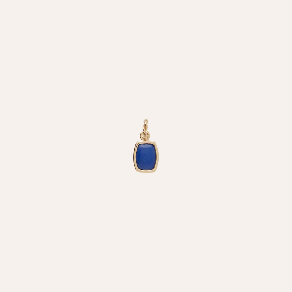 14K Lapis Tonneau Cabochon Charm