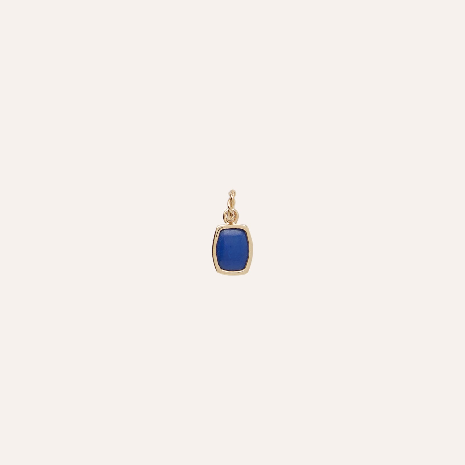 14K Lapis Tonneau Cabochon Charm