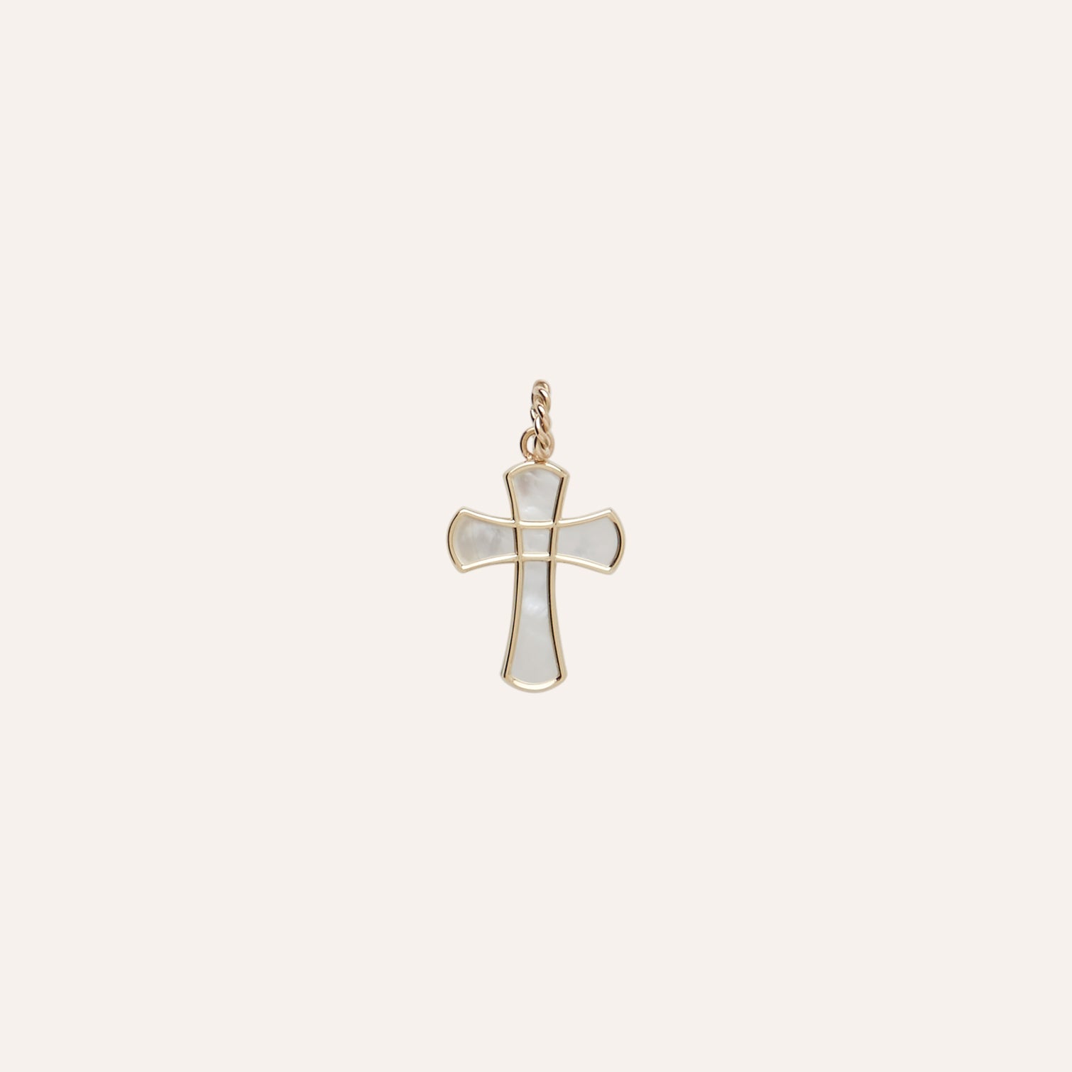 14K Mother of Pearl Cross Charm