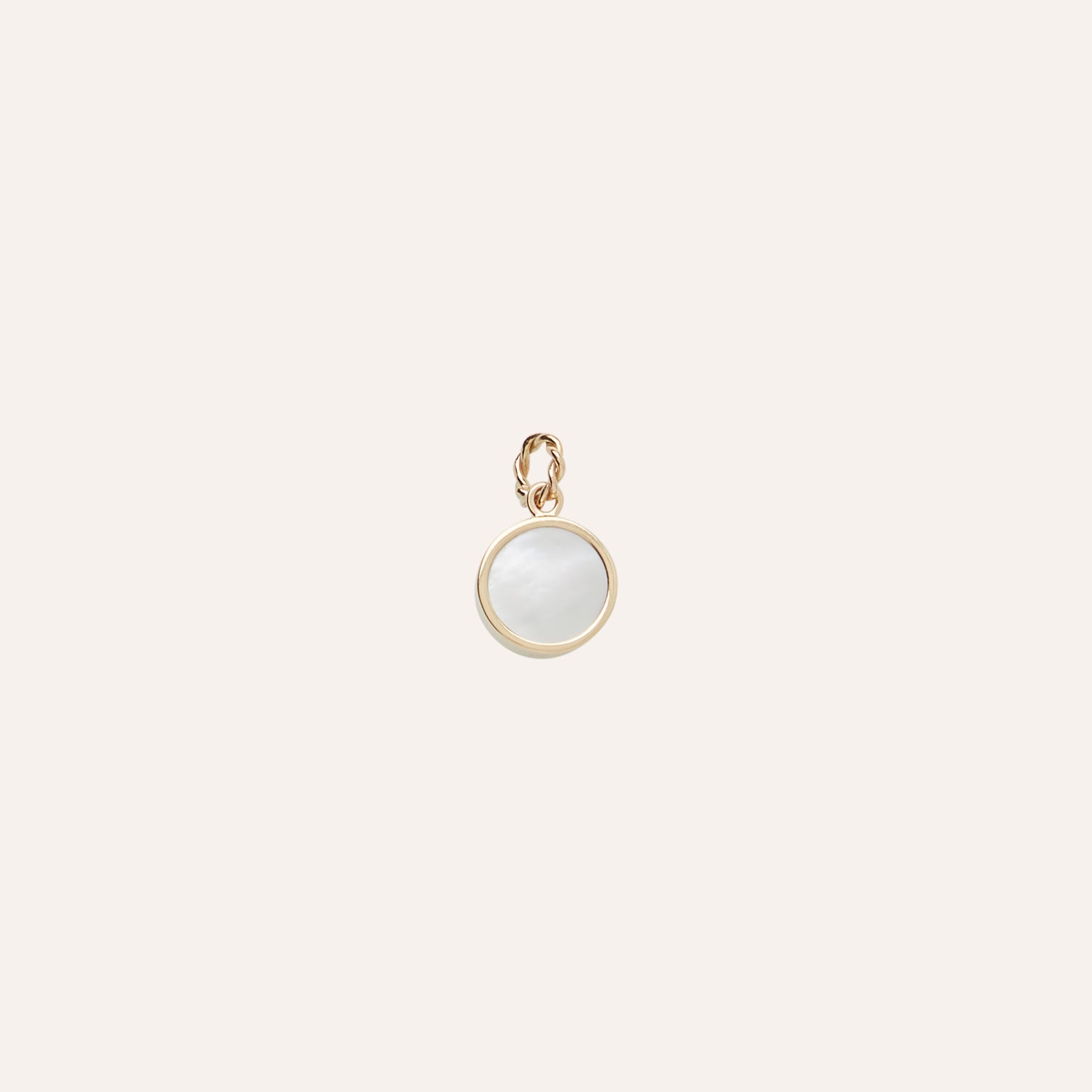 14K Round Larimar Cabochon Charm