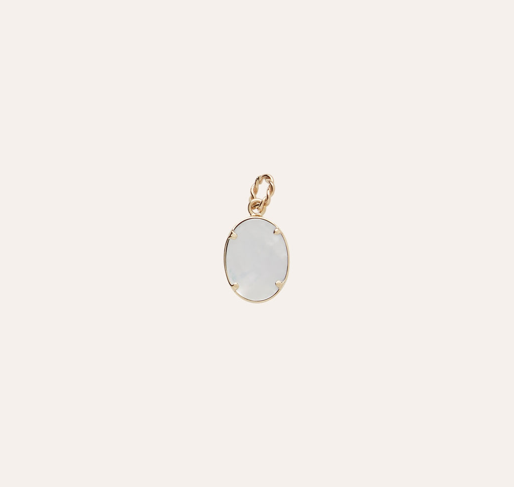 14K Phosphosiderite Oval Cabochon Charm