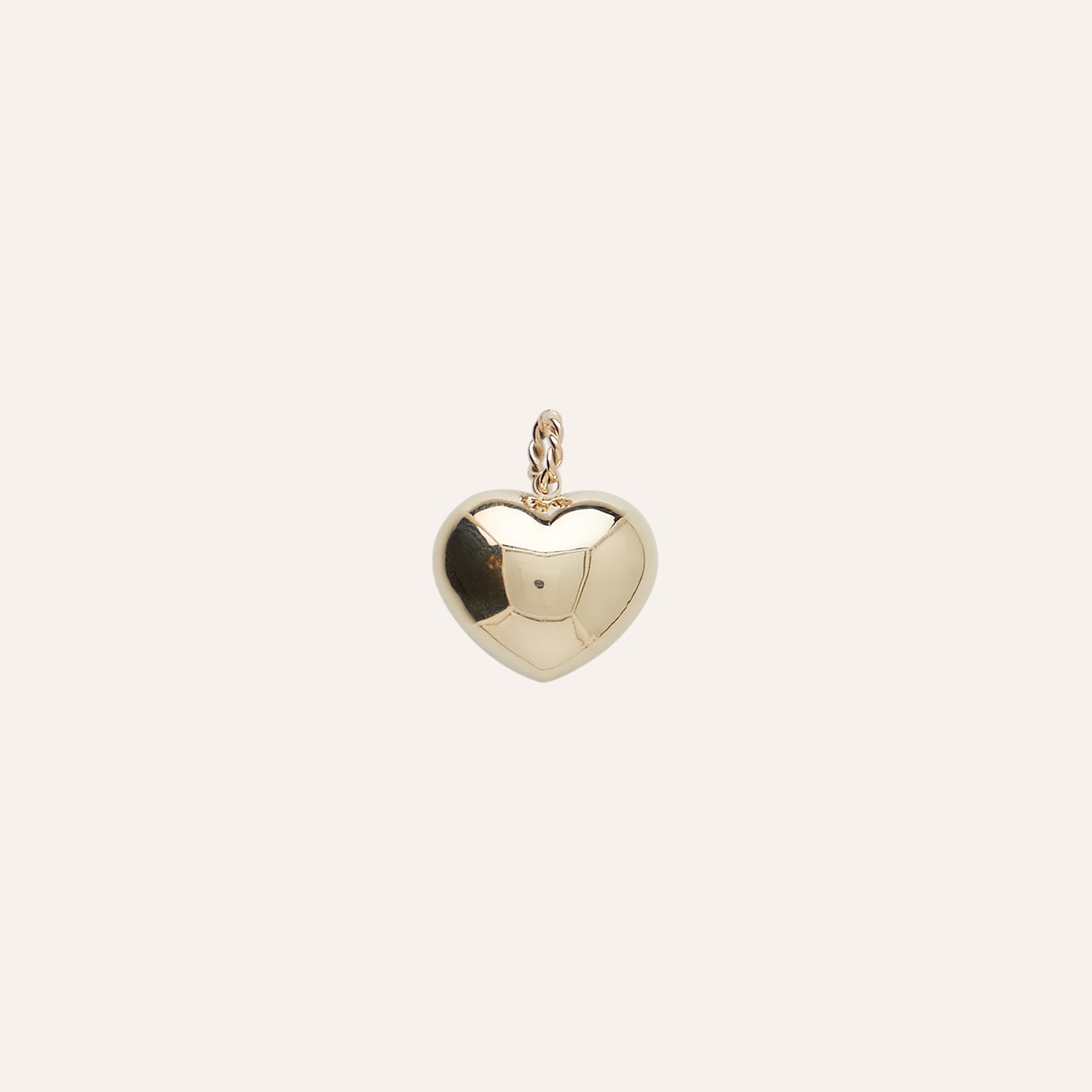 14K Medium Puffy Heart Charm