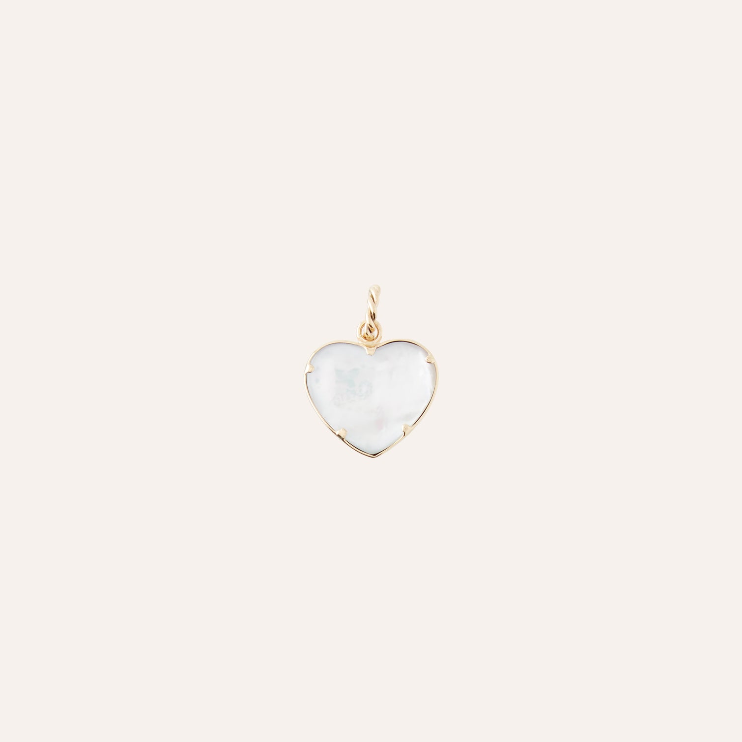 14K Red Garnet Heart Cabochon Charm