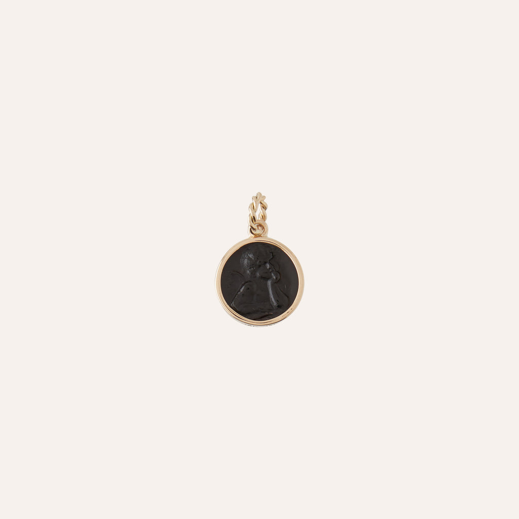 Cherub Black Chiara Glass Charm