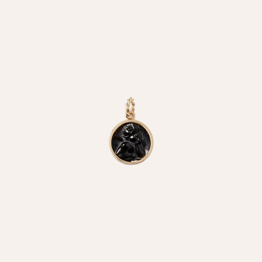 Cherub Black Chiara Glass Charm