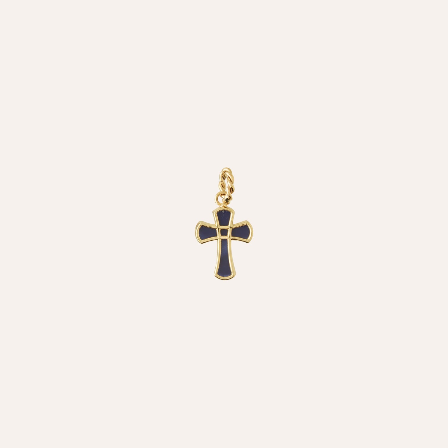 14K Small Lapis Cross Charm