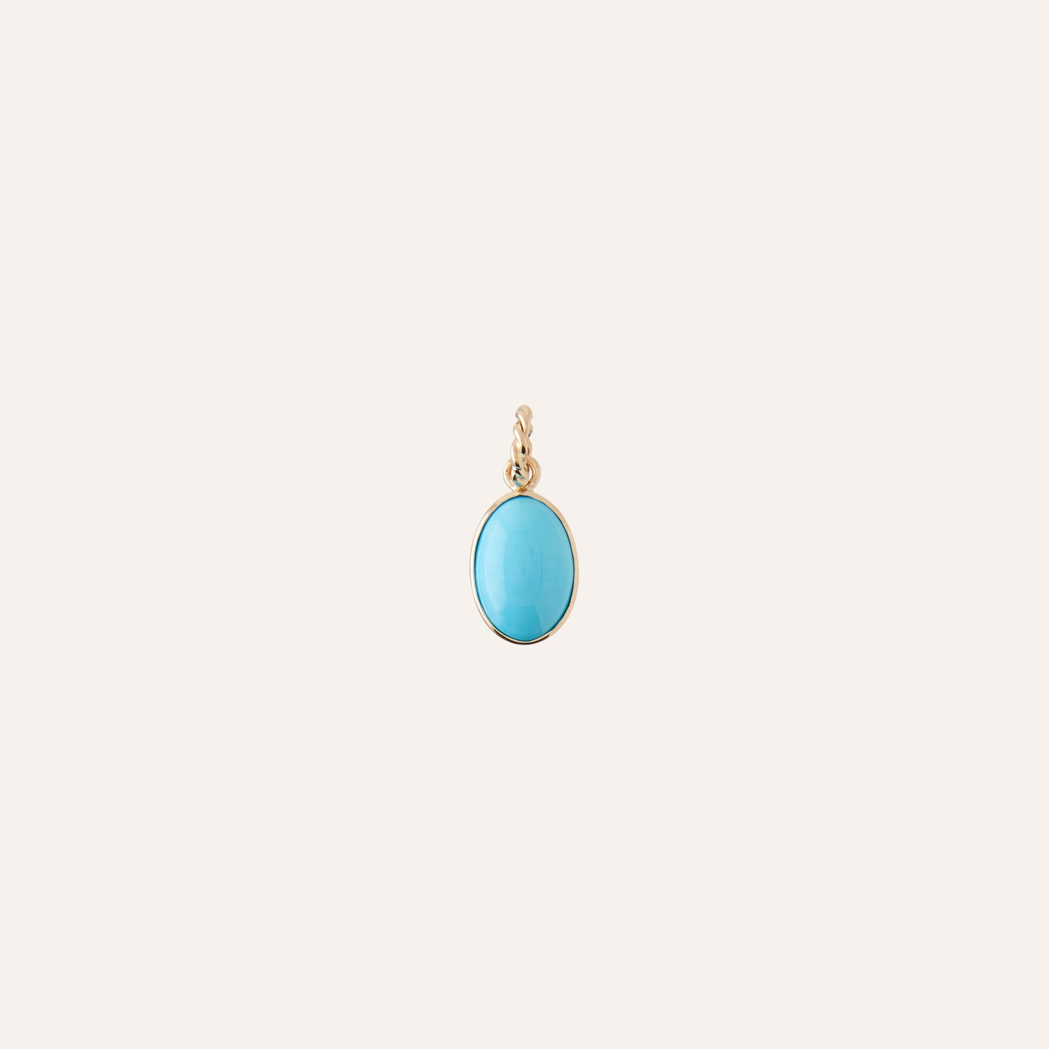 14K Small Sleeping Beauty Oval Charm