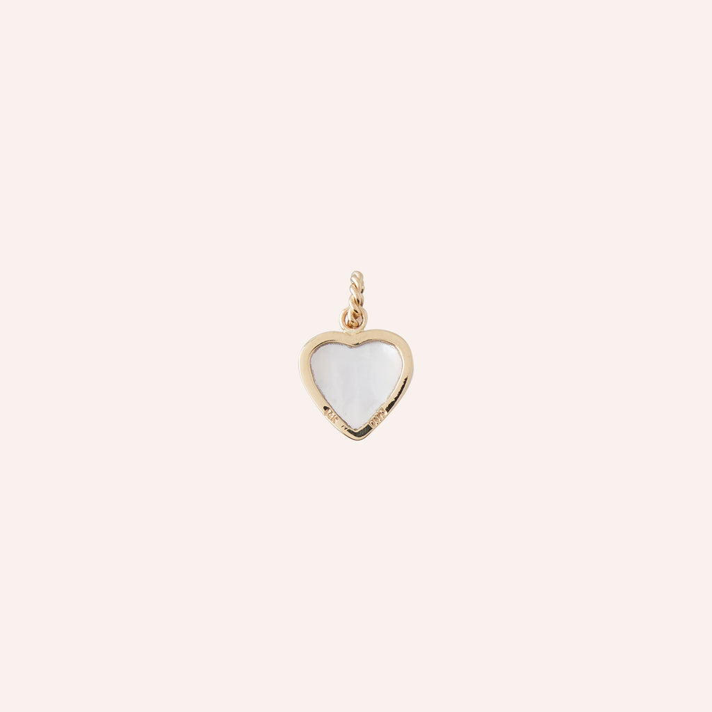 14K Pink Tourmaline Heart Cabochon Charm