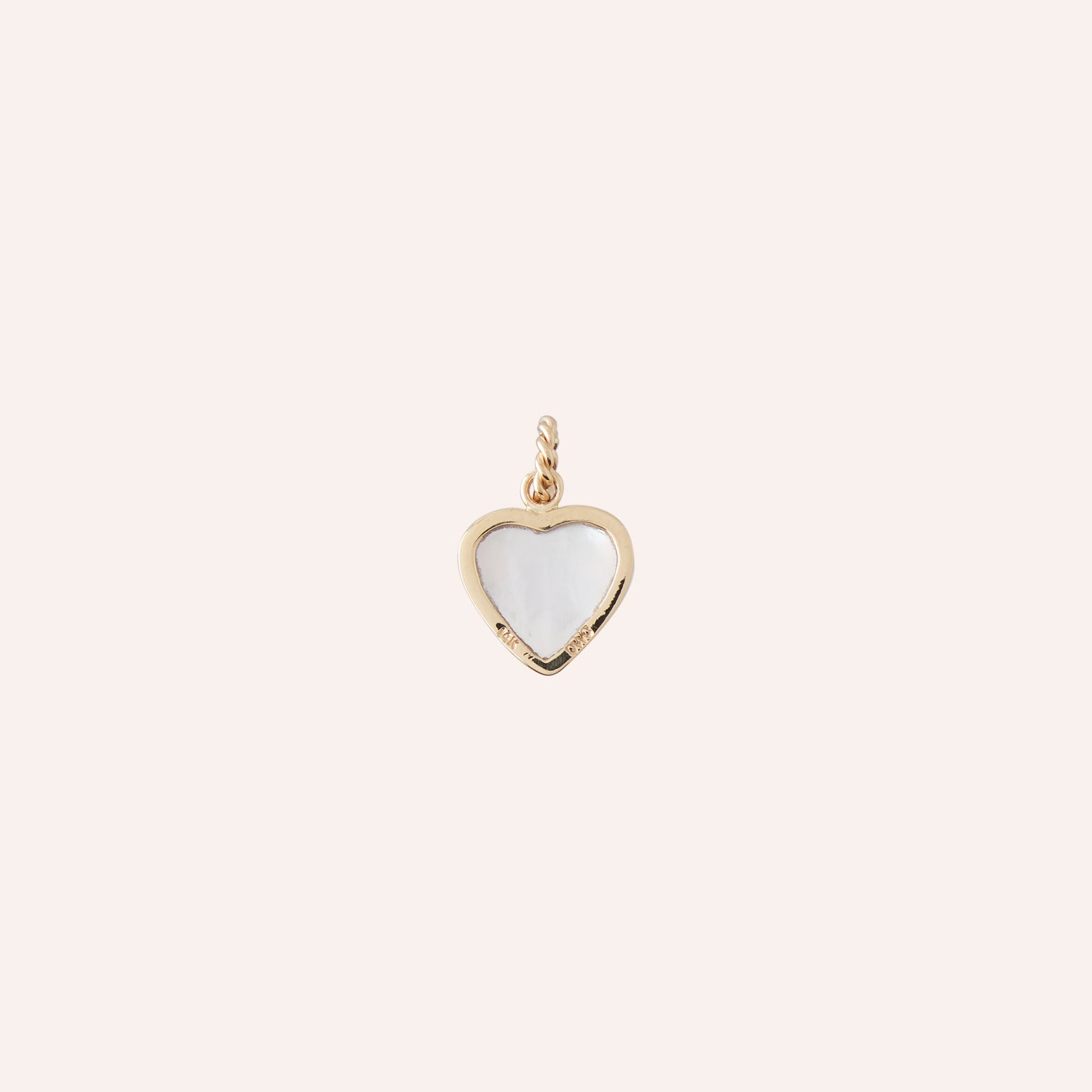 14K Pink Tourmaline Heart Cabochon Charm