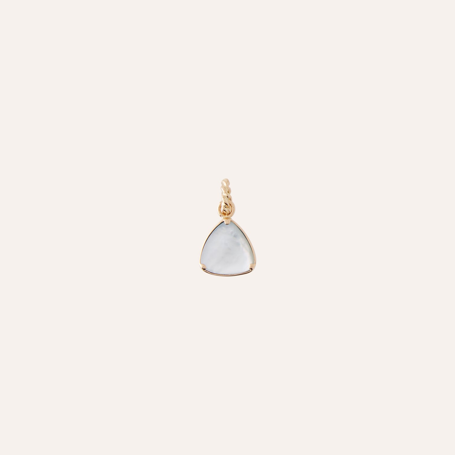 14K Blue Tourmaline Triangle Cabochon Charm