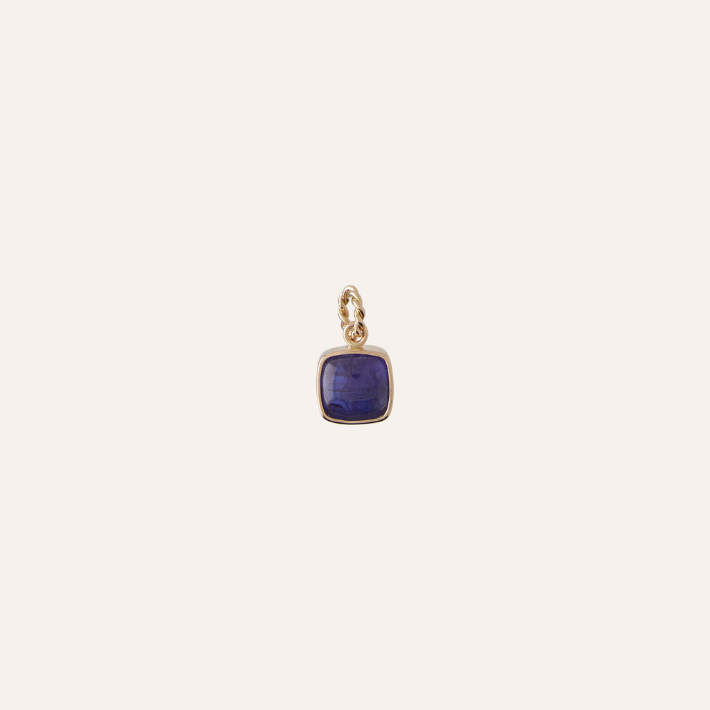 14K Tanzanite Square Cabochon Charm