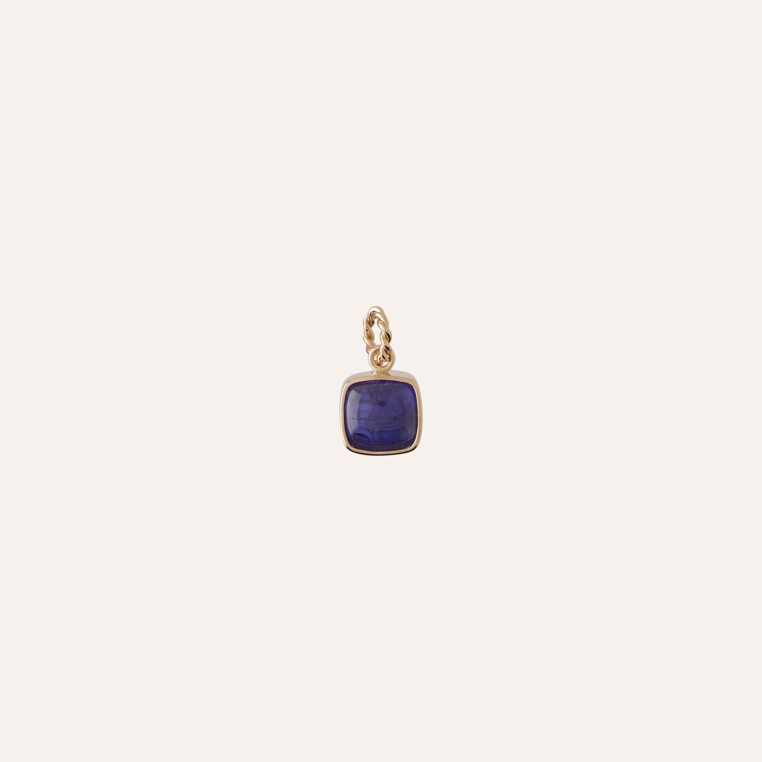 14K Tanzanite Square Cabochon Charm