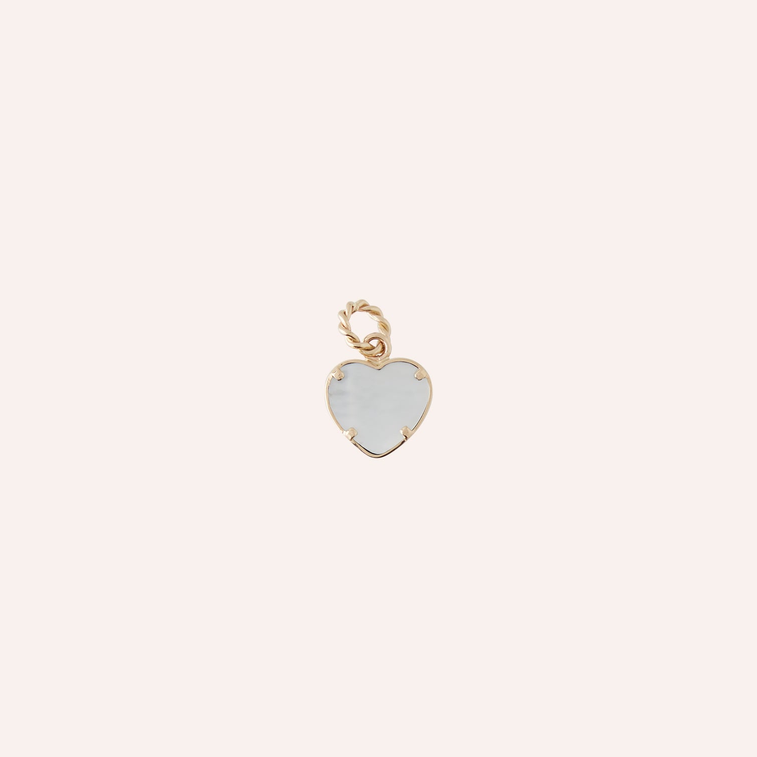 14K Small Ocean Blue Turquoise Heart Charm