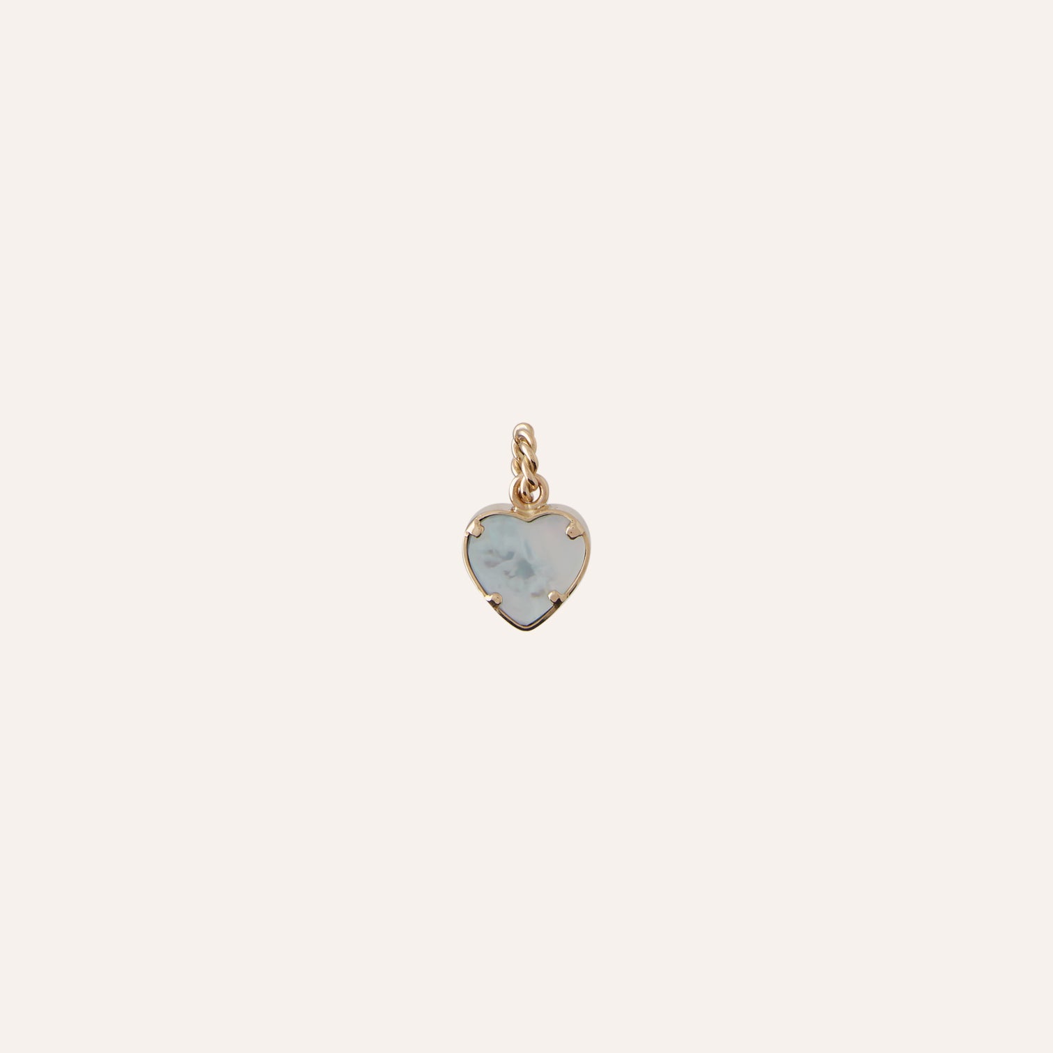 14K Sky Blue Turquoise Heart Charm