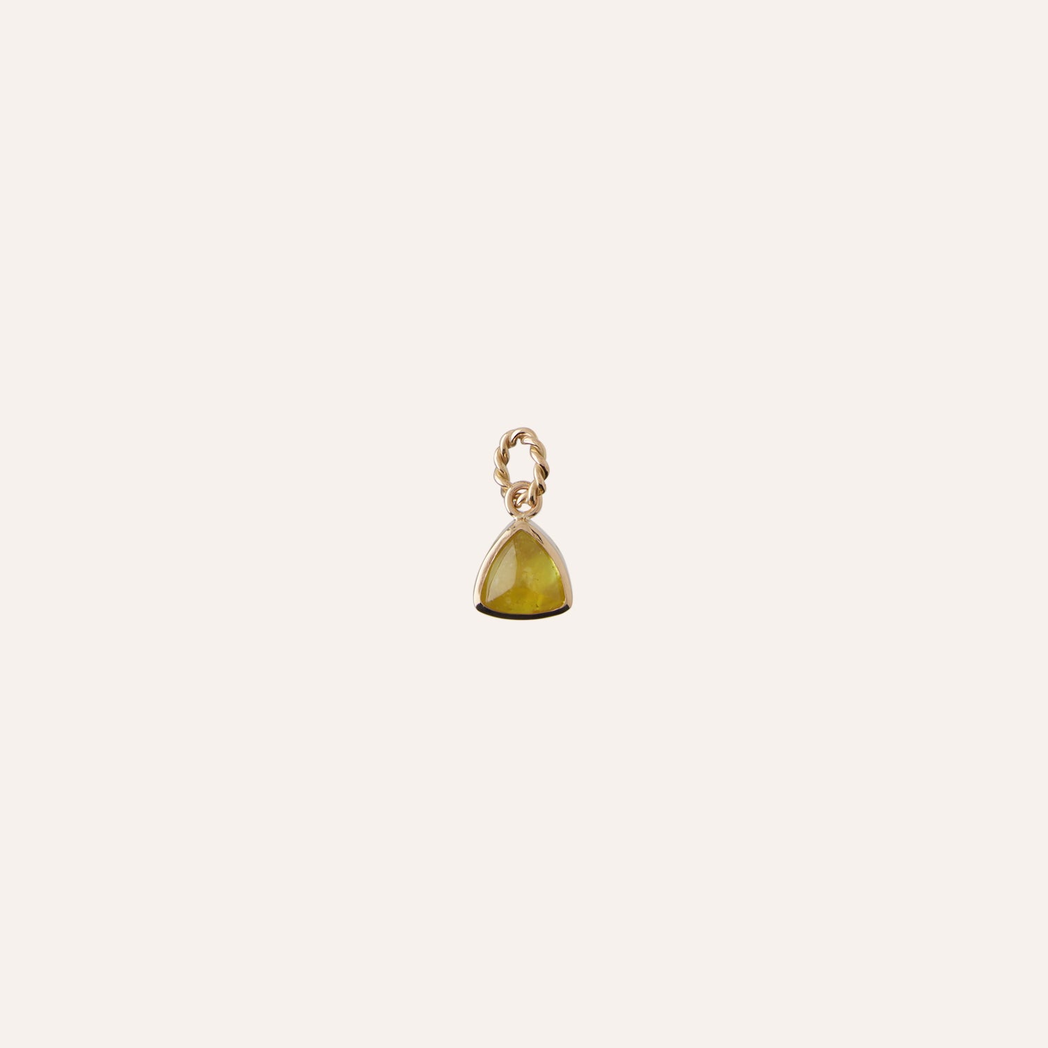 14K Yellow Canary Tourmaline Triangle Charm