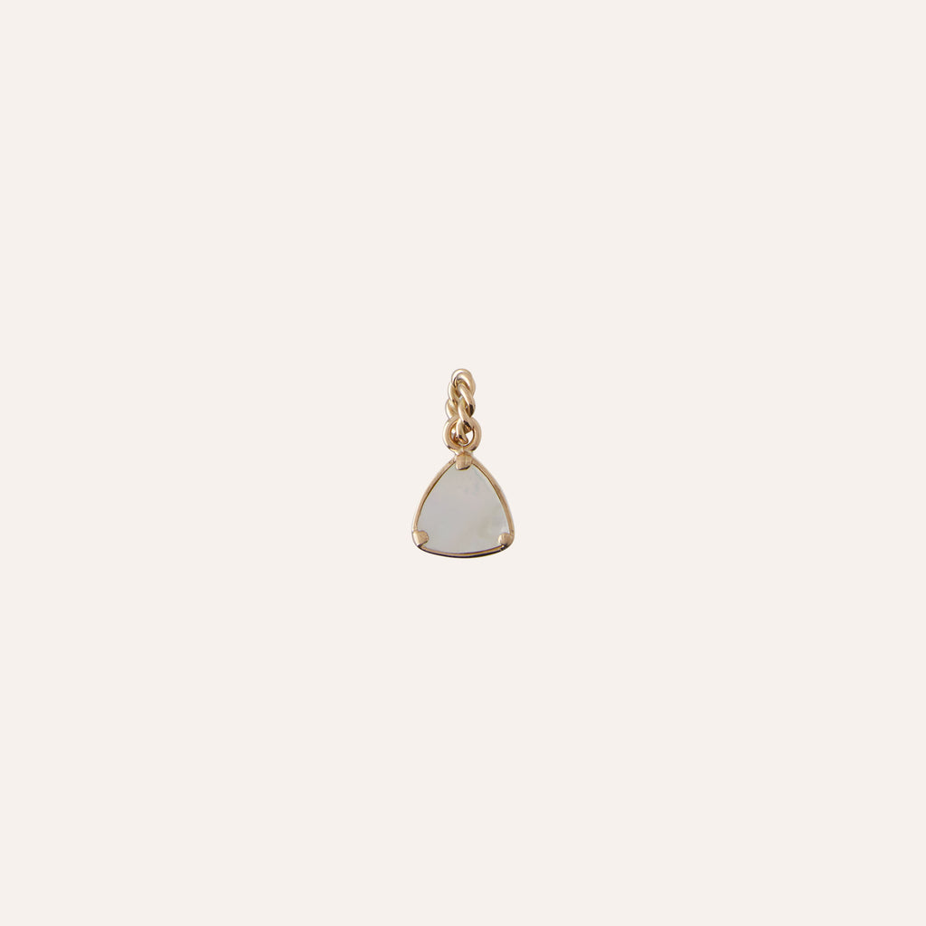 14K Yellow Canary Tourmaline Triangle Charm