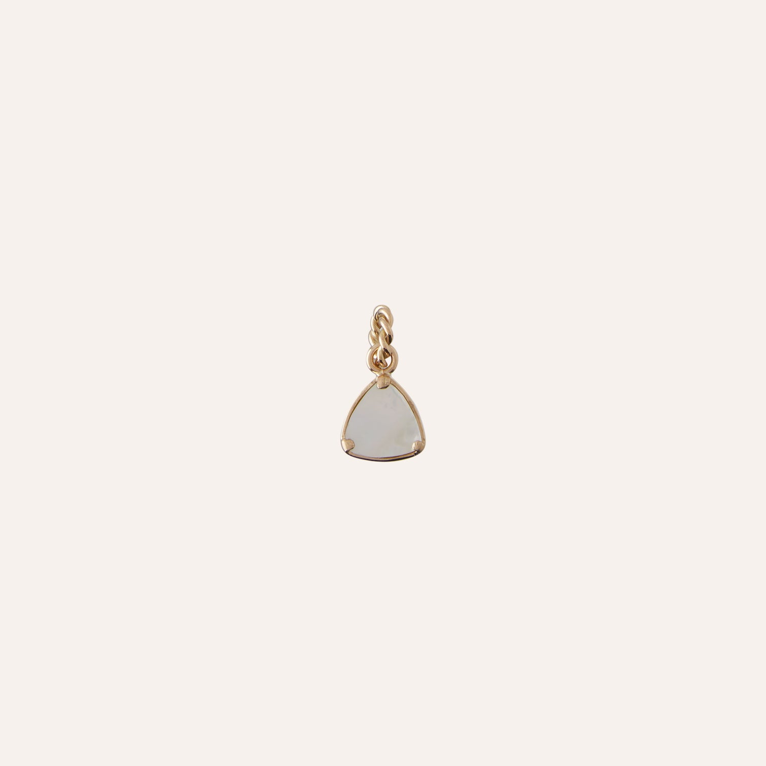 14K Yellow Canary Tourmaline Triangle Charm