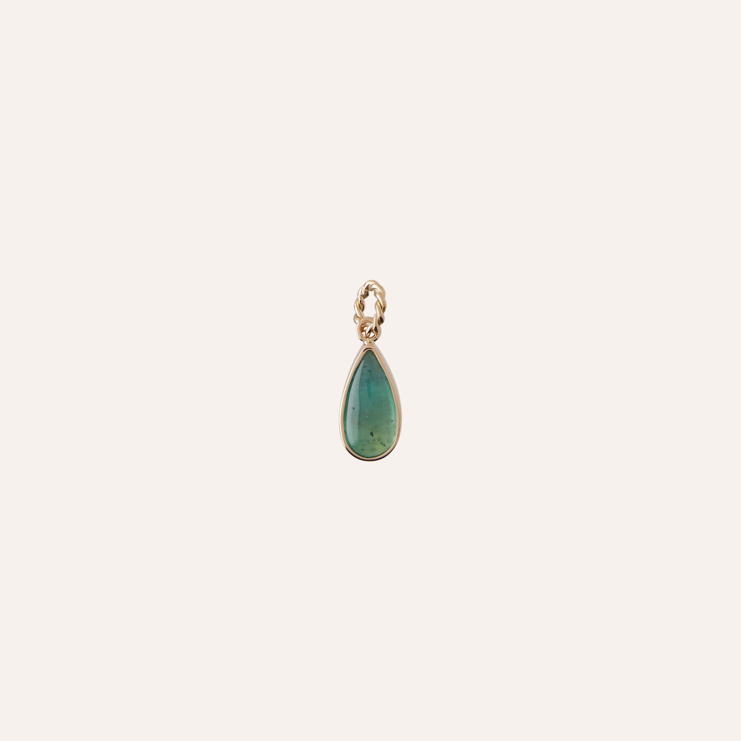 14K Green Tourmaline Teardrop Charm