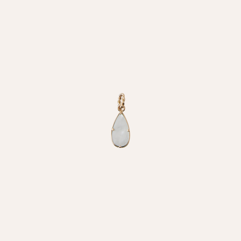 14K Green Tourmaline Teardrop Charm