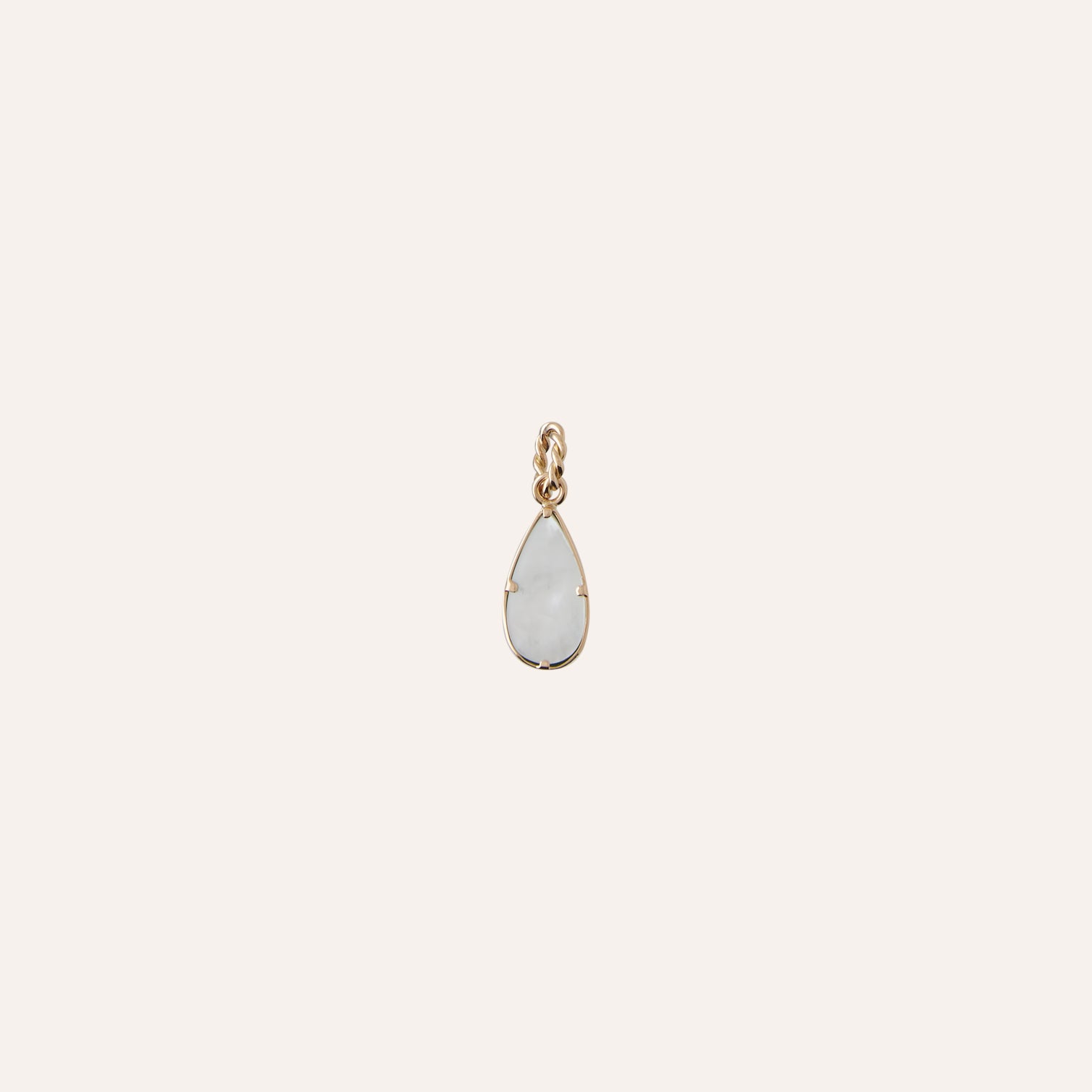 14K Green Tourmaline Teardrop Charm