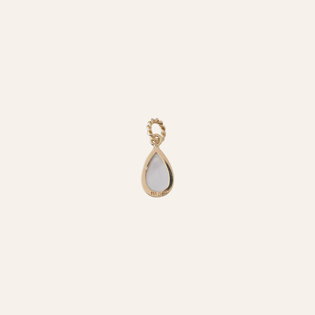 14K Pink Tourmaline Small Teardrop Charm