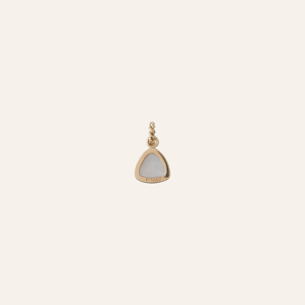 14K Pink Tourmaline Triangular Cabochon Charm