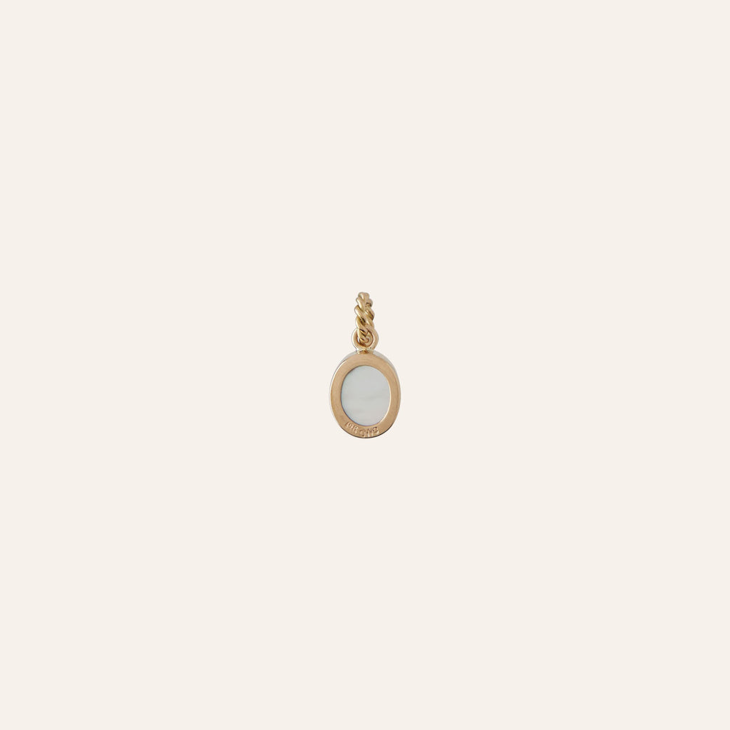 14K Pink Tourmaline Oval Cabochon Charm