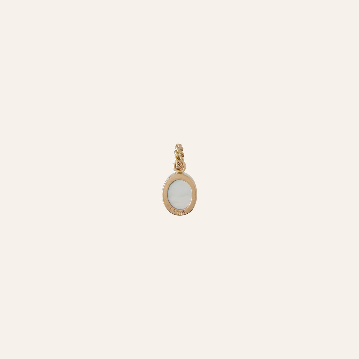 14K Pink Tourmaline Oval Cabochon Charm