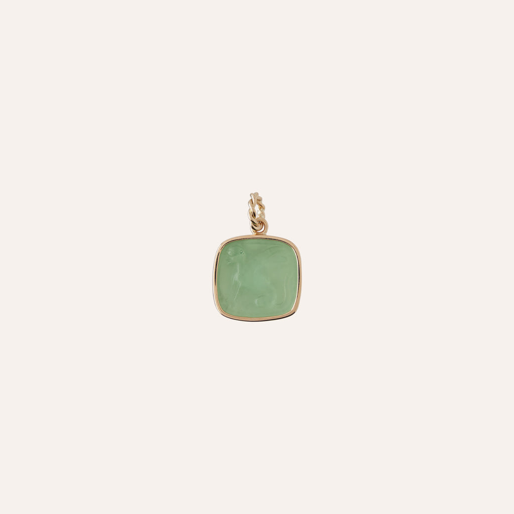 14K Winged Guardian Greenery Chiara Glass Charm