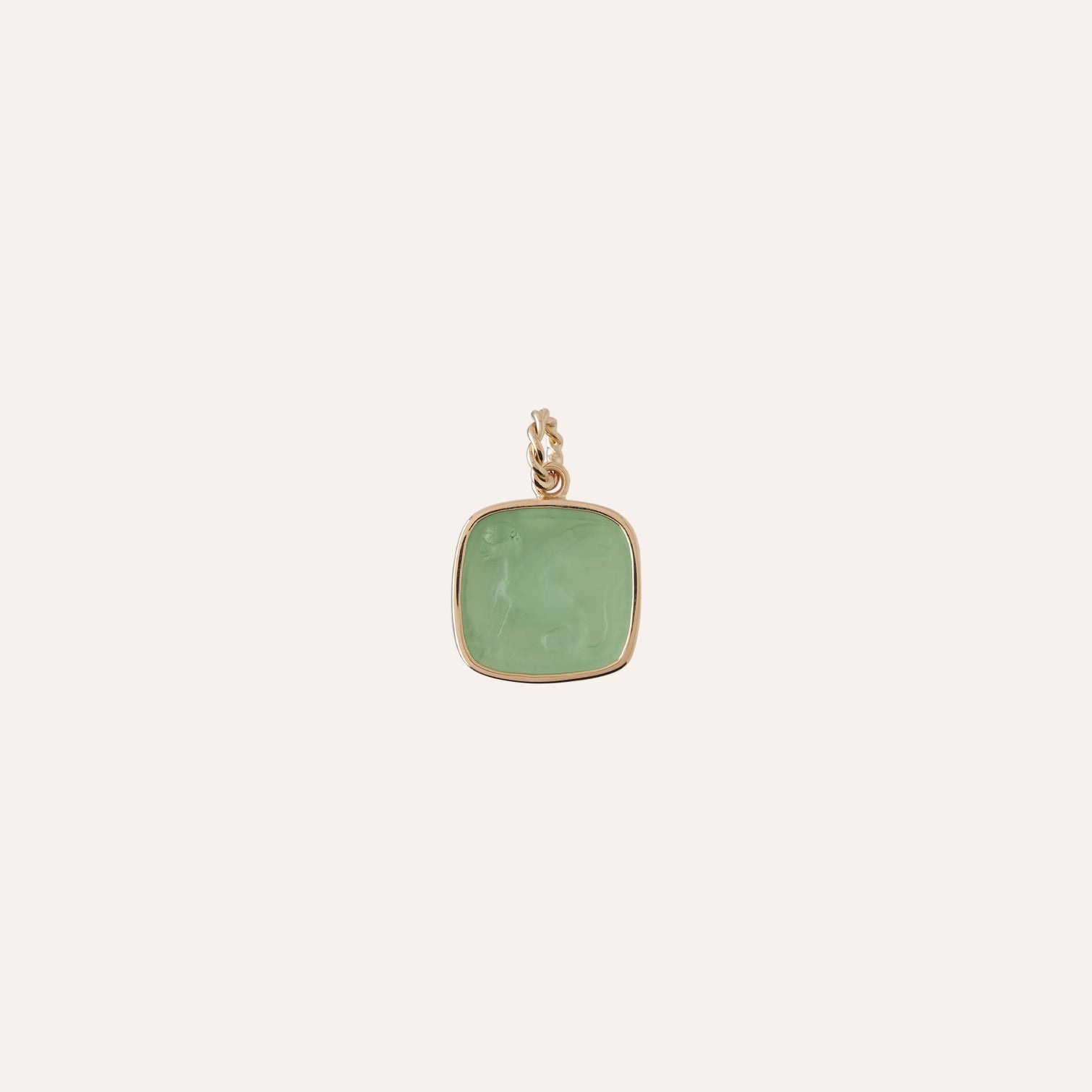 14K Winged Guardian Greenery Chiara Glass Charm