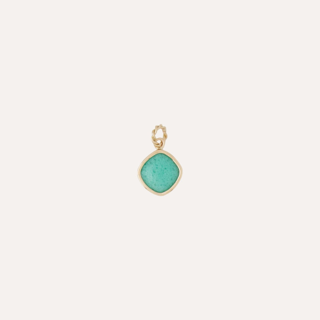 18K Chrysoprase Cabochon Charm