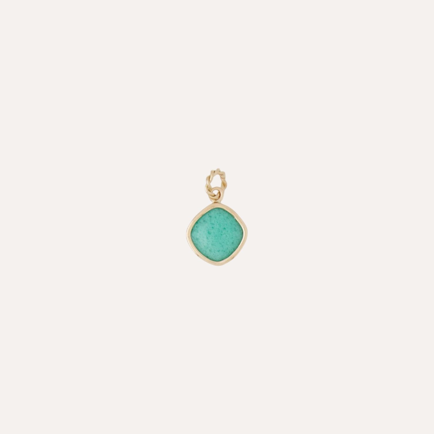 18K Chrysoprase Cabochon Charm