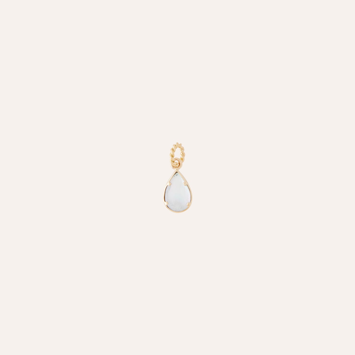 18K Petite Pear Druzy Charm