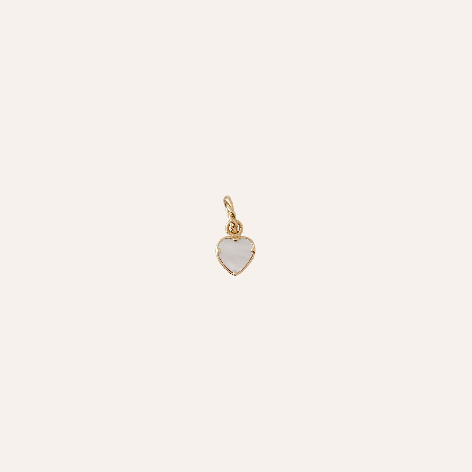 18K Extra Small Pink Tourmaline Heart Cabochon Charm