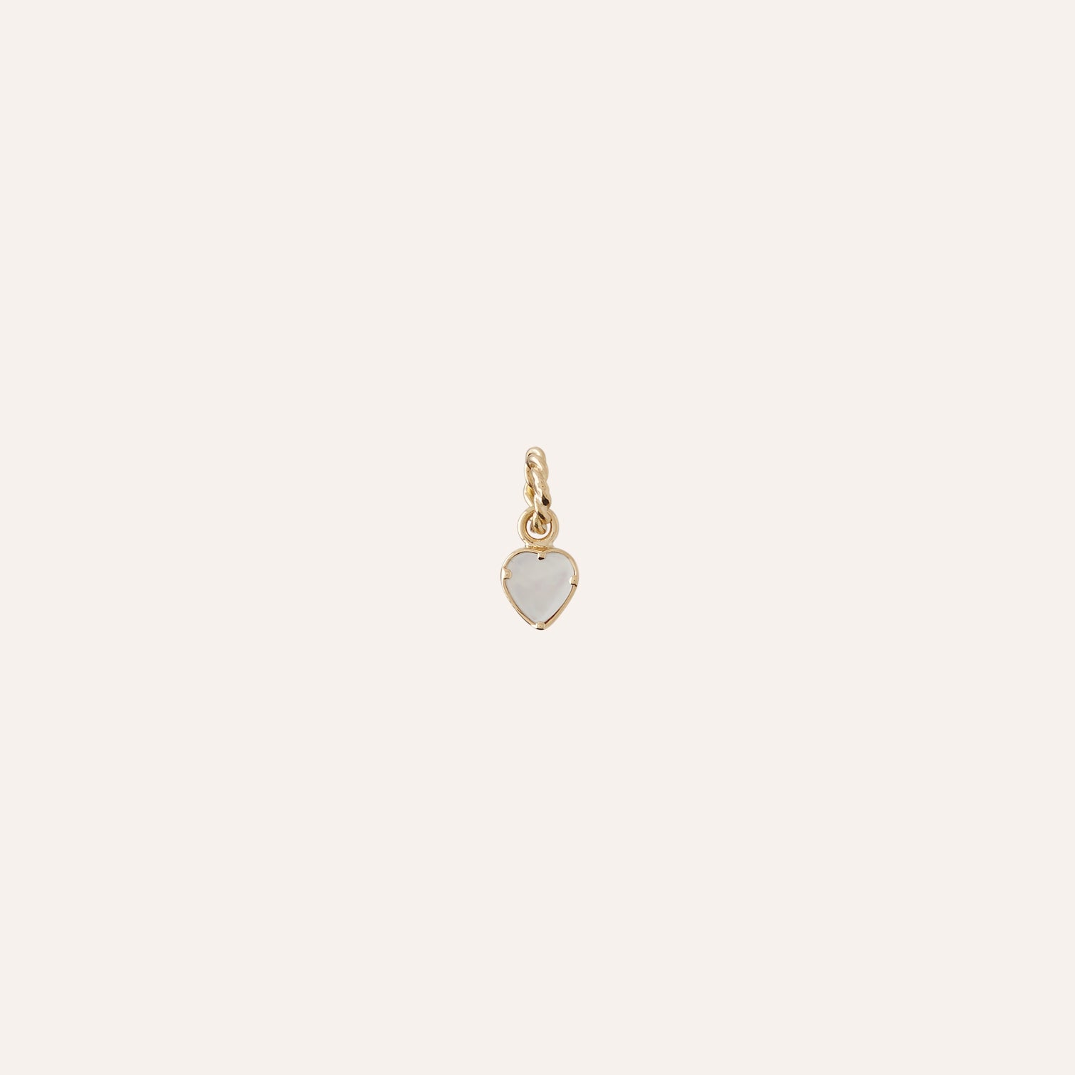 18K Extra Small Pink Tourmaline Heart Cabochon Charm